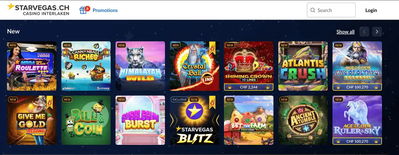 Nuevos juegos del casino StarVegas